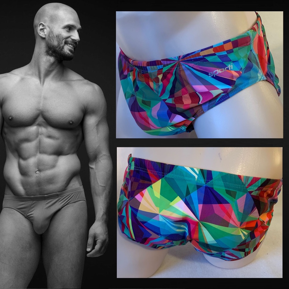 Sporti Swim Briefs 36-40 Nylon / spandex Internal drawstring Lined crotch